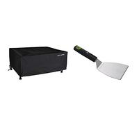 Housse de Protection pour Plancha à Poser/Desserte - Rectangulaire - Dimensions : L 69 cm x P 59 cm x H 21 cm - Cook'in Garden & Spatule INOX Aimantée - pour Barbecue et Plancha - Taille : Courte