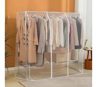 Housse de protection pour portant à vêtements bipolaire avec double fermeture éclair solide - Grande housse de protection pour portant à vêtements bipolaire (B, 200 cm)