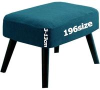 Housse de Protection pour Repose-Pieds Ottomane Protecteur Housses Tabourets Bar Pouf Élastique Couverture Tabouret Chambre Rond Carré Rectangulaire Jacquard Lavable Sur Mesure(Bleu aqua,40 x 75 cm)