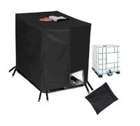 Housse de protection pour réservoir IBC 1000 L, housse de protection pour réservoir d'eau Oxford, protection pour conteneur IBC, film UV, noir, imperméable, 120x100x116 cm