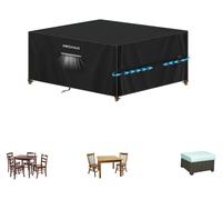 Housse de protection pour table de jardin, dimensions 100x80x80 cm, imperméable, tissu Oxford 420D, couleur noire