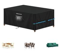 Housse de protection pour table de jardin, dimensions 150x90x75 cm, tissu Oxford 420D, imperméable, couleur noire
