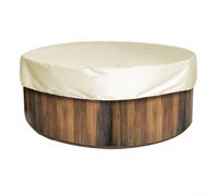 Housse de protection ronde en tissu enduit argenté 190T imperméable et résistante aux UV pour protection de jardin et extérieur (190 x 30 cm, beige)