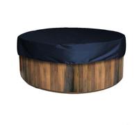 Housse de protection ronde en tissu enduit argenté 190T imperméable et résistante aux UV pour protection de spa en polyester robuste pour protection de jardin et extérieur (200 x 30 cm, noir)