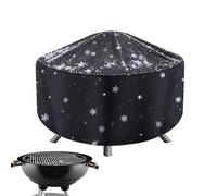 Housse de protection ronde et résistante pour foyer extérieur | Housse de protection pour brasero d'extérieur et de camping, barbecue au charbon de bois, noir