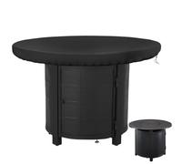 Housse de protection ronde pour plaque de cuisson - 80 cm - Imperméable et anti-UV - 420D - Noir - Résistante à l'eau pour plaque de feu, plaque de barbecue et tonneau de feu (80 cm)