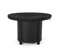 Housse de protection ronde pour plaque de feu, 100 cm, imperméable et anti-UV 420D, noire, pour plaque de cuisson, plaque de cuisson et tonneau à feu