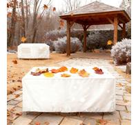 Housse de Protection Salon de Jardin 130x80x90/LxWxH Exterieur Imperméable 420D Tissu Oxford Bache Table de Jardin Anti-UV éTanche avec Réglable Corde et Au Vent Boucle Pour Balcon Meubles - Argent