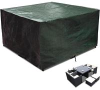 Housse de protection salon de jardin cube - 300 x 300 x 90 cm - Polyéthylène imperméable - Table carrée et chaises