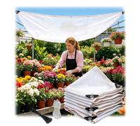 Housse de protection solaire 50 % en maille respirante pour jardin, terrasse, légumes, niche pour chien, serre, 50 x 8 m, blanc