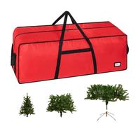 Housse de rangement pour sapin de Noël Contenant robuste à large ouverture | Sac de rangement pour arbre de Noël pour étagère, sous-sol, garage, décorations de fêtes, guirlandes et