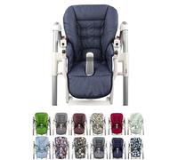 Housse de rechange de coussin de siège [Housse pour chaise haute] compatible avec Peg Perego Prima Pappa Diner (bleu chiné)