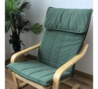 Housse de rechange en coton multicolore pour fauteuil | Coussin épais rembourré amovible | Tissu vert confortable pour chaise IKEA