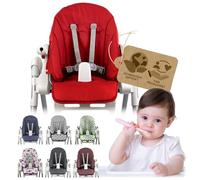 Housse de rechange pour coussin d'assise [Housse pour chaise haute] compatible avec Peg Perego Prima Pappa ZERO3 et SIESTA (rouge chiné)
