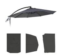 Housse de rechange pour Deluxe Ampelschirm HWC-D14, housse de parasol ronde Ø 3m ~ anthracite sans flap
