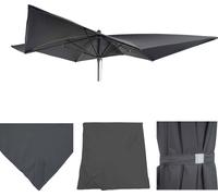 Toile Pour Parasol De Luxe Hwc-A37, Toile De Remplacement Pour Parasol, 3x3m (Ø4.24m) Polyester Anthracite Gris