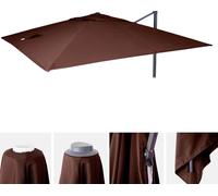 Housse de rechange pour parasol de luxe HWC-A96, housse de rechange pour parasol, 3 x 3 m (Ø 4,24 m), polyester ~ marron