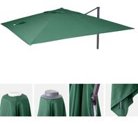 Housse de rechange pour parasol de luxe HWC-A96, housse de rechange pour parasol, 3 x 4 m (Ø 5 m), polyester ~ vert foncé