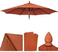 Housse de rechange pour parasol en bois de restauration HWC-C57b, housse de parasol, rond Ø 4 m, polyester ~ terracotta