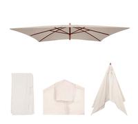 Housse De Rechange Pour Parasol En Bois Florida 2x3m, Housse De Parasol De Jardin Crème Gris
