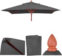 Housse de rechange pour parasol en bois pour la gastronomie HWC-C57, housse de parasol, rectangulaire 4x4m polyester 3kg ~ anthracite