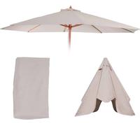 Toile De Rechange Pour Parasol Florida, Toile De Rechange Ø 3,5m Polyester 8 Baleines Crème-Blanc Blanc