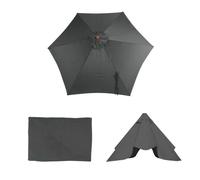 Housse de rechange pour parasol Florida, housse de rechange pour parasol, Ø 3m polyester 6 baleines ~ anthracite