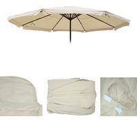 Housse de rechange pour parasol Meran Pro, parasol de marché gastronomique avec volant Ø 5m, polyester ~ crème