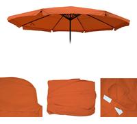 Toile Pour Parasol Meran Pro, Parasol De Marché Gastronomique Avec Volant Ø 5m, Polyester Terre Cuite Orange
