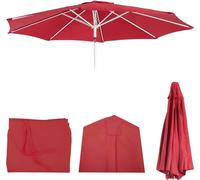 Housse de rechange pour parasol N19, housse de parasol de rechange, Ø 3m tissu/textile ~ rouge
