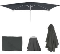 Housse de rechange pour parasol N23, housse de rechange pour parasol, 2x3m rectangulaire tissu/textile 4,5kg UV 50+ ~ anthracite