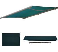 Housse de rechange pour store T122, cassette complète Housse de rechange protection solaire 4x3m ~ Polyester bleu-vert