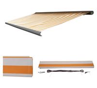 Housse de rechange pour store T123, caisson intégral Housse de rechange pour store 4,5 x 3 m ~ Polyester orange et blanc