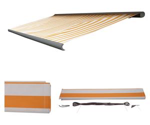 Housse de rechange pour store T124, caisson intégral Housse de rechange pour store 5 x 3 m ~ Polyester orange et blanc