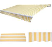 Housse de rechange pour store T790, store à bras articulé Housse de rechange protection solaire, 4x3m ~ acrylique jaune-blanc