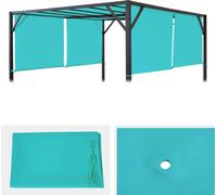 Housse de rechange pour toit de pergola Baia 3x3m ~ turquoise-bleu