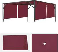Mendler Housse de rechange pour toit de pergola Baia 3x4m Bordeaux-rouge
