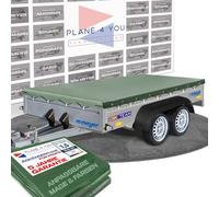 Housse de remorque de haute qualité WM Meyer 257 x 157 cm - Housse de remorque pour voiture sur mesure - Vert bronze mat - Vert olive - Housse de camouflage - Bundeswehr