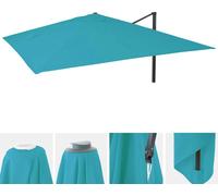 Housse de rechange pour parasol de luxe HWC-A96, housse de rechange pour parasol, 3x3m (Ø4,24m) polyester 2,7kg ~ turquoise