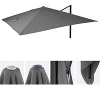 Toile de rechange pour parasol déporté HWC, 3 x 4 m ~ anthracite