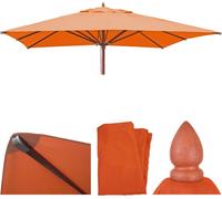 Housse de rechange pour parasol en bois pour la gastronomie HWC-C57, housse de parasol, rectangulaire 3x3m polyester 3kg ~ terracotta