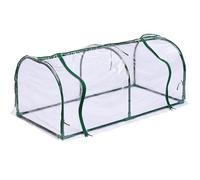 Housse de Remplacement pour Serre en Plastique Transparent, étanche, avec Porte à Fermeture éclair Enroulable, pour Plantes de Jardinage, graines, semis, 51x24x20 Pouces