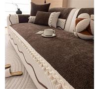 Housse de Siège Canapé Chenille | Coussin Canapé Antidérapant Housse D'assise Lavable Machine Adapté Animaux Compagnie(Light brown,110*160cm)