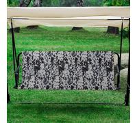 Housse de siège de balancelle 600D Oxford imperméable pour meubles d'extérieur Gris camouflage Protection contre la pluie et la poussière Convient pour 115-160 cm (160 x 58 x 58 cm)