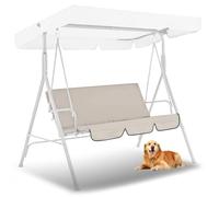 Housse de Siège de Jardin pour Balançoire de Jardin,2/3 places,600D Tissu Oxford,Imperméable Housse de Siège de Balancelle,150 x 50 x 10 cm,pour porche,cour (Beige,150× 50×10 cm)