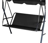 Housse de siège de rechange pour balancelle - Imperméable Oxford 900D - Tissu indéchirable pour balançoire de jardin et balcon - Montage facile (noir, 115 x 48 x 48 cm)