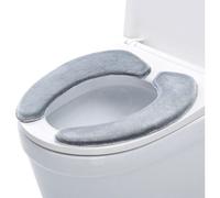 Housse de siège de toilette en peluche, lot de 2 Grey