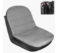 Housse de siège de tondeuse à gazon américaine en tissu Oxford 600D imperméable pour siège de tracteur universel et confortable avec poche pour siège de 31,8 à 35,6 cm de hauteur sans accoudoir (gris)
