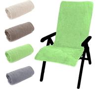 Housse de siège en velours - Housse pour fauteuil de jardin ou transat - Assise hygiénique - Oeko-Tex - 60 x 130 cm - Vert