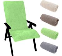 Housse de siège en velours - Housse pour fauteuil de jardin ou transat - Assise hygiénique - Oeko-Tex - 60 x 130 cm - Vert
